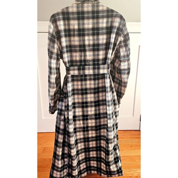 Vintage Pendleton Mens Wool Plaid Tartan Robe With Belted Waist & Shawl Collar - Picture 8 of 11